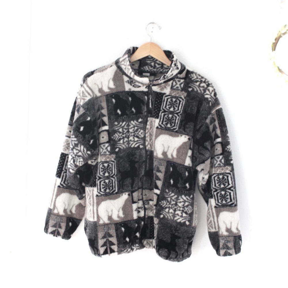 Vintage Oversized Polar Bear Fleece Sherpa Coat Jacket